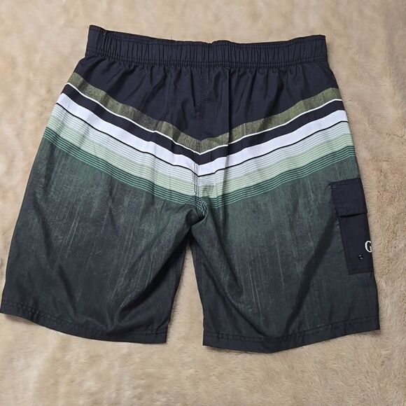 GUINNESS ALE GREEN AND BLACK STRIPED SWIM TRUNKS, SIZE XL - Picture 5 of 5